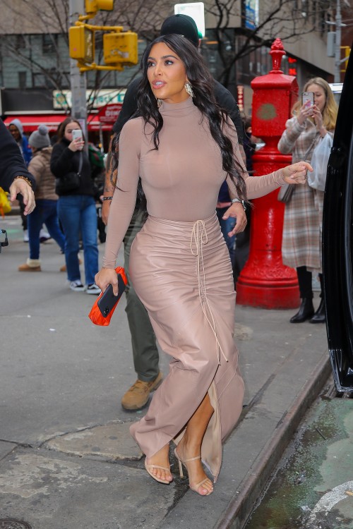 Kim Kardashian was spotted leaving Serafina after having lunch with Jonathan Cheban in New York City