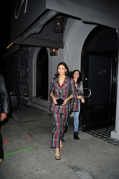 Actor Nina Dobrev leaves Craig's in West Hollywood with her mother after having dinner on January, 7