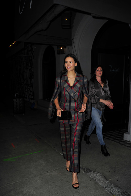 Actor Nina Dobrev leaves Craig's in West Hollywood with her mother after having dinner on January, 7